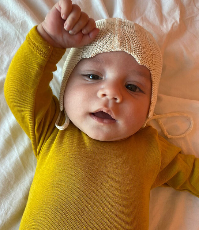 Engel Natur zijden mutsje 100% zijde baby pixie NATUREL