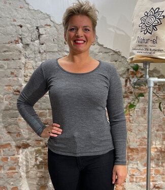 Engel ENGEL Wollen longsleeve dames van biologische wol LEISTEEN