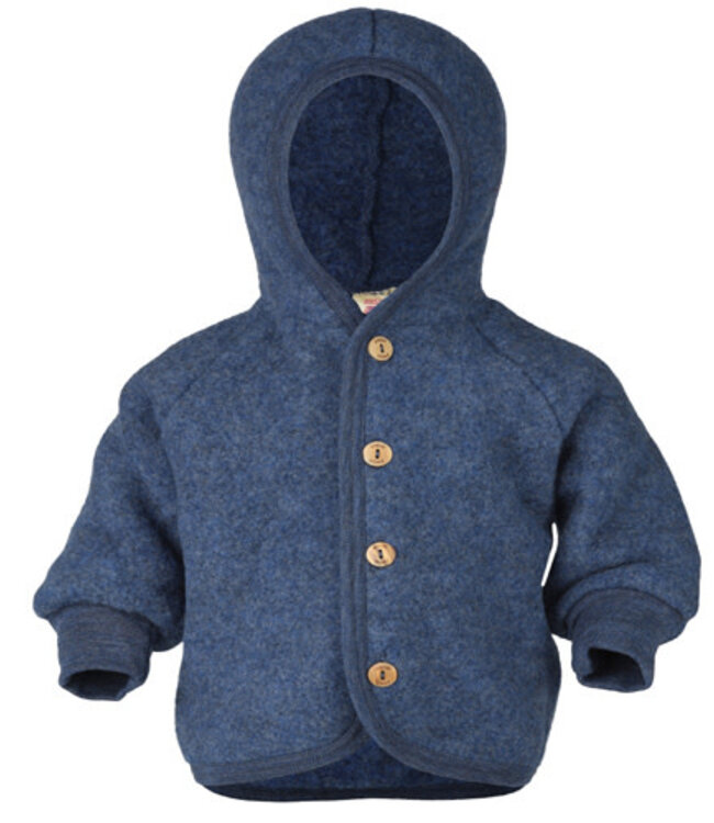 ENGEL NATUR wollen jasje baby wolfleece BLAUW MELANGE