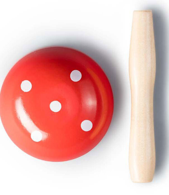 houten MAASKLOS paddestoel voor het stoppen van wollen sokken