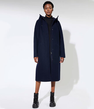 LangerChen LangerChen lange wollen trenchcoat MILPORT NAVY
