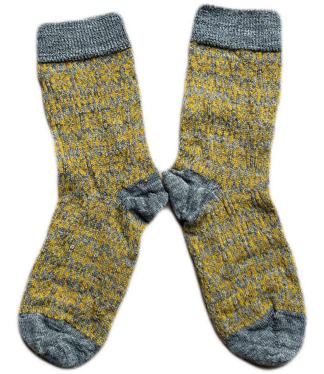 HIRSCH dunne wollen sokken KIND Noors 056 210 OKER GRIJS