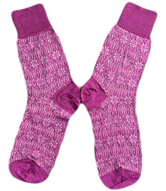 Hirsch Natur HIRSCH dunne wollen sokken KIND Noors 056 97 ROZE
