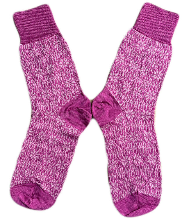 HIRSCH dunne wollen sokken KIND Noors 056 97 ROZE