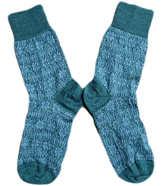 Hirsch Natur HIRSCH dunne wollen sokken KIND Noors 056 157 TURQUOISE