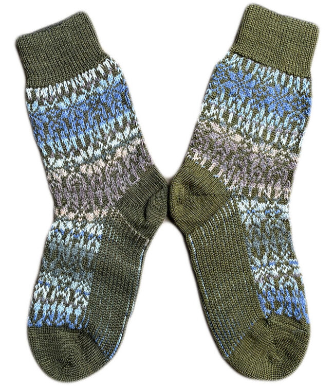 HIRSCH Noorse pure wollen sokken 030 132 FAIRY WOODS