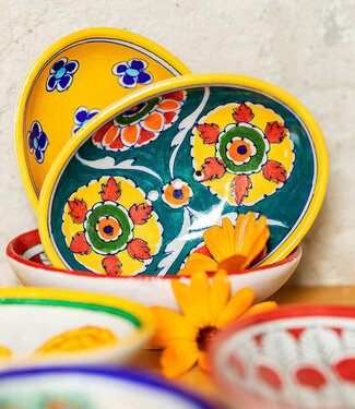 Tranquillo Zeep schaaltje van keramiek MULTI FLOWER Handmade & Fairtrade