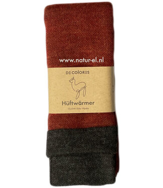 De Colores DE COLORES nierwarmer alpaca ROEST ZWART 48 REVERSIBLE