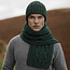 Wollen shawl met kabelpatroon BOTTLE GREEN unisex FISHERMAN