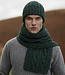 Wollen shawl met kabelpatroon BOTTLE GREEN unisex FISHERMAN