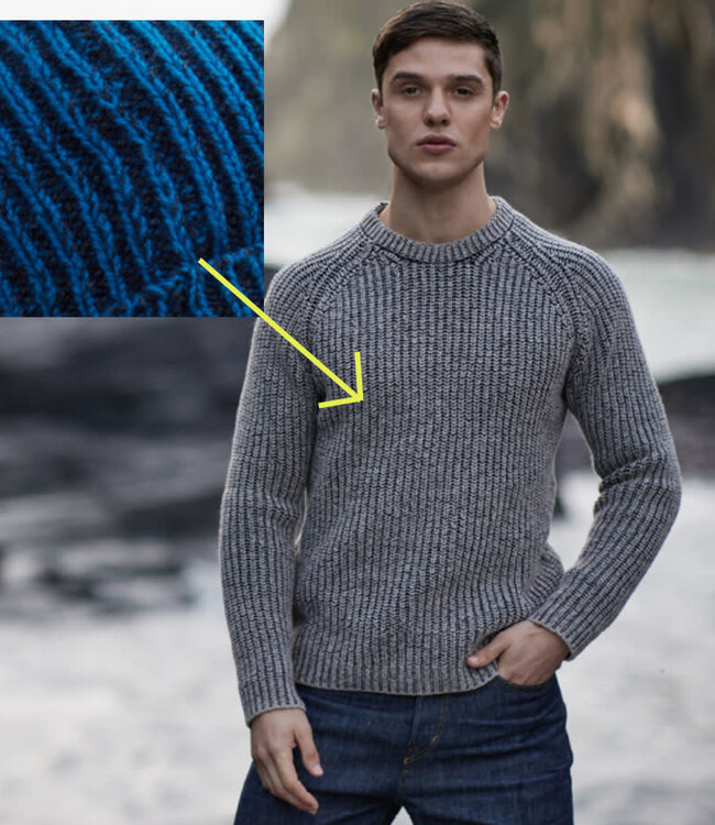 FISHERMAN Wollen trui RUTGER PETROL van merino en cashmere