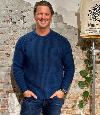 Fisherman out of Ireland FISHERMAN Wollen trui RUTGER PETROL van merino en cashmere
