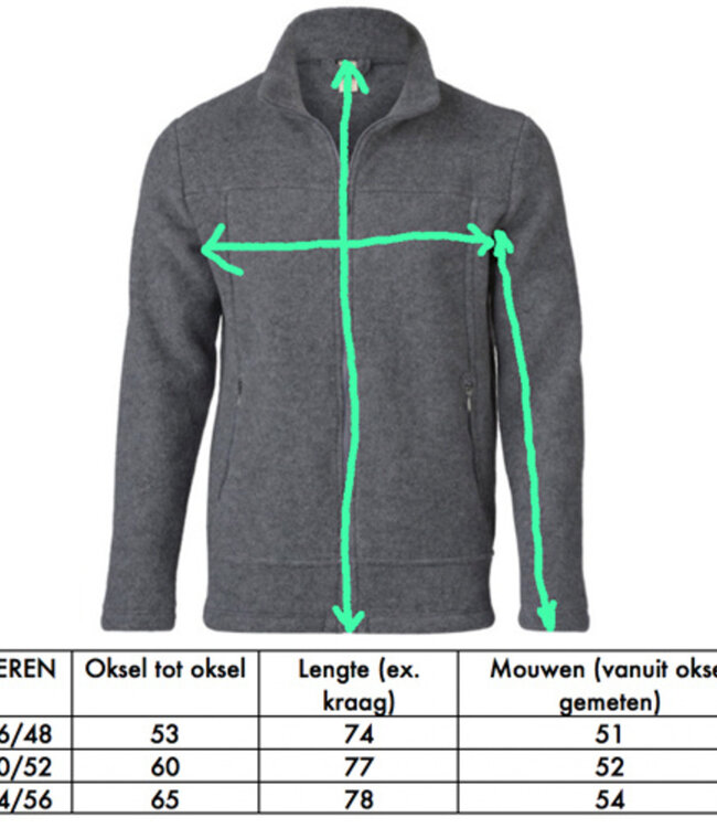 ENGEL Wollen jas vest heren van wolfleece biologische wol BOSGROEN