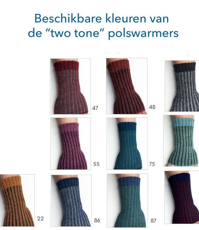 DE COLORES Polswarmers 100% baby alpaca TWO TONE GLETCHER 80