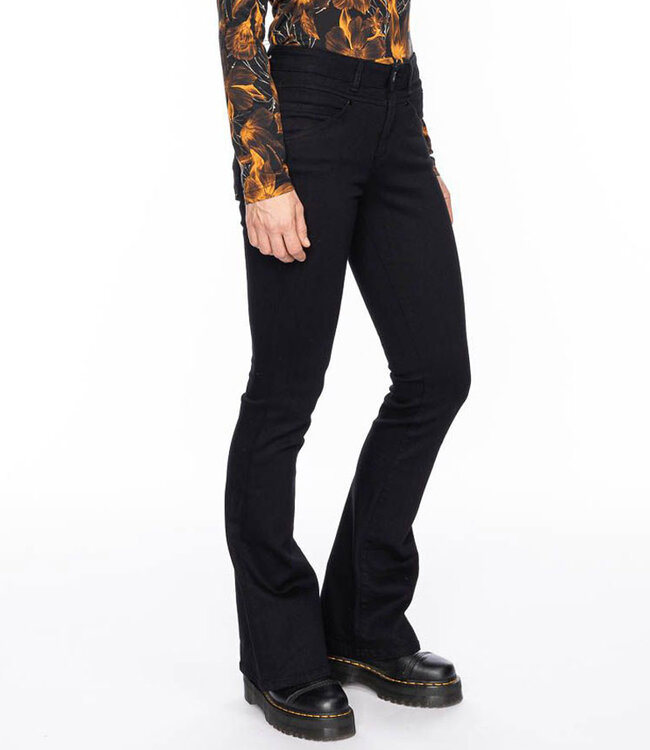 ATO bootcut jeans BLACK KARLIE van biologisch katoen