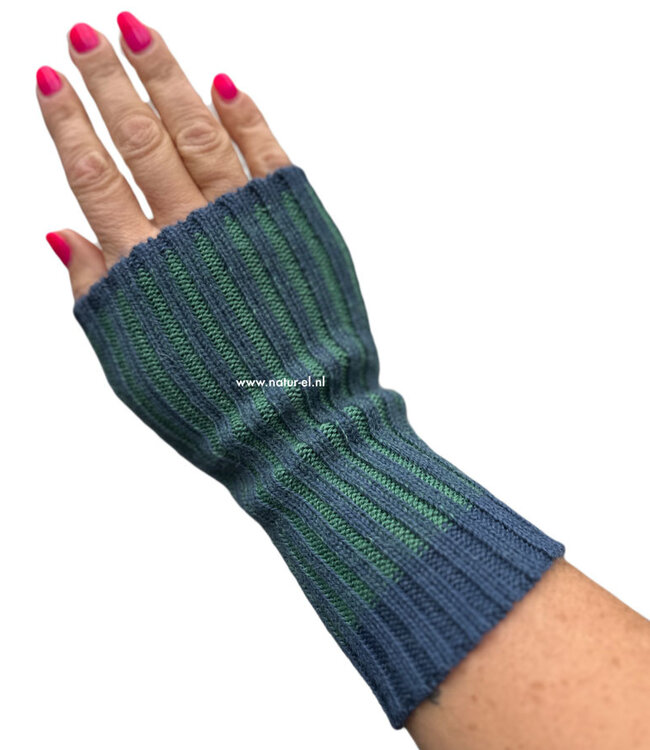 DE COLORES Polswarmers 100% baby alpaca TWO TONE STORM 87