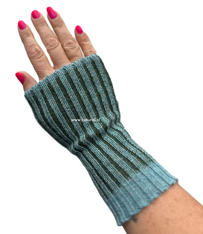 DE COLORES Polswarmers 100% baby alpaca TWO TONE GLETCHER 80