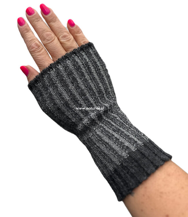 DE COLORES Polswarmers 100% baby alpaca TWO TONE GREY 14