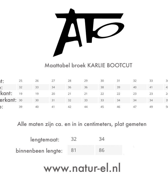 ATO bootcut jeans KARLIE LIGHT BLUE van biologisch katoen