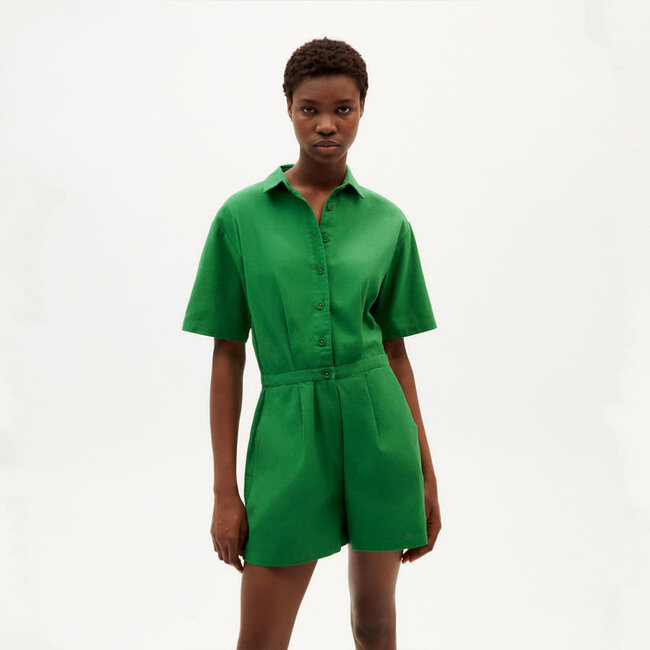 THINKING MU jumpsuit AGATA GREEN van biologisch katoen