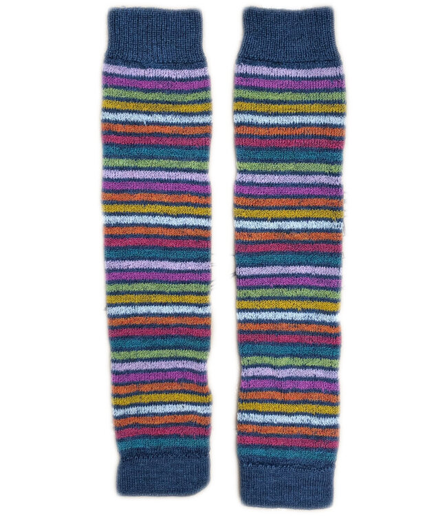 Hirsch Natur lange wollen beenwarmers REGENBOOG blauw 115E  09