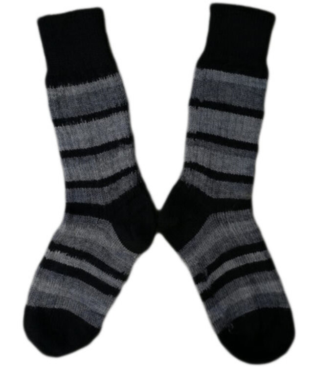 HIRSCH wollen sokken GESTREEPT grijs tinten 067 12