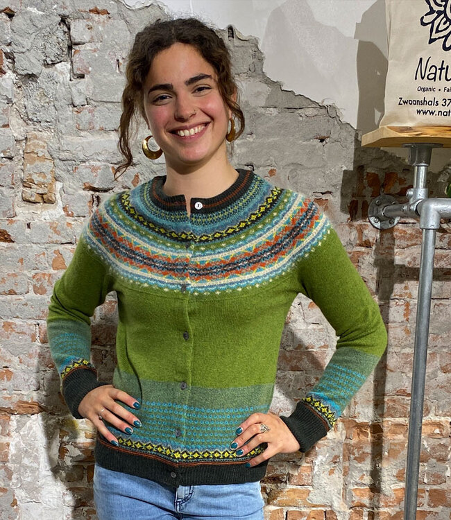 ERIBÉ merino wollen ALPINE VEST met angora MOSS