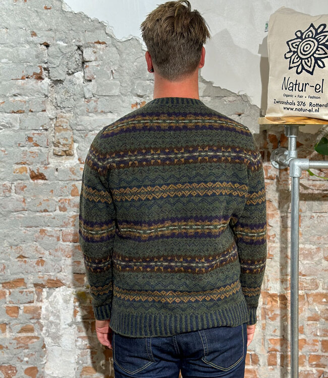 ERIBÉ wollen trui shetland wol supersoft BRODIE WOODLAND