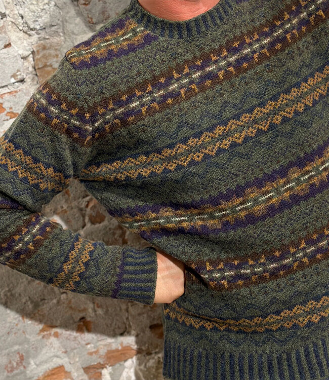 ERIBÉ wollen trui shetland wol supersoft BRODIE WOODLAND