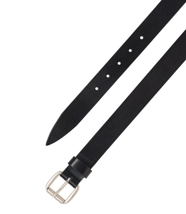 LANIUS Riem van plantaardig gelooid leer BLACK