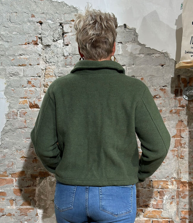 ENGEL korte wollen jas dames wolfleece BOMBERJACK BOSGROEN