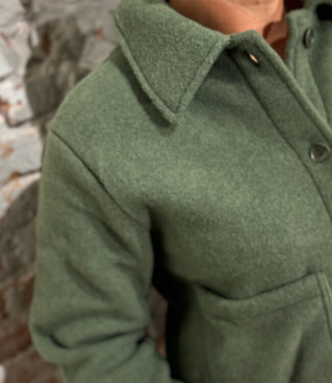 ENGEL korte wollen jas dames wolfleece BOMBERJACK BOSGROEN