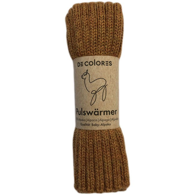 DE COLORES Polswarmers baby alpaca RIB MOSTERD 22