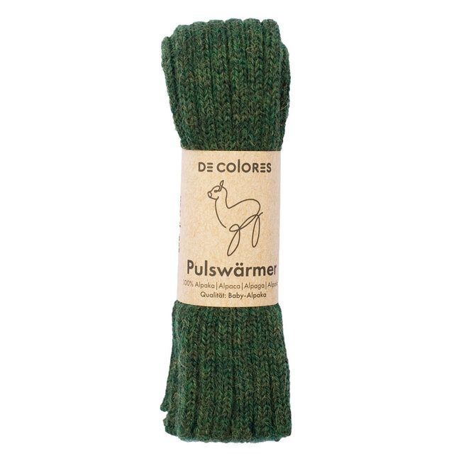 DE COLORES Polswarmers baby alpaca RIB BOSGROEN 66 natur el