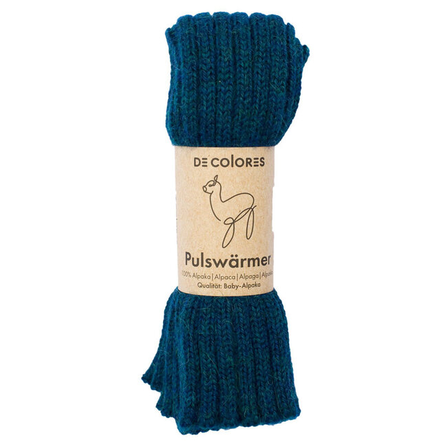 DE COLORES Polswarmers baby alpaca RIB PETROL 75