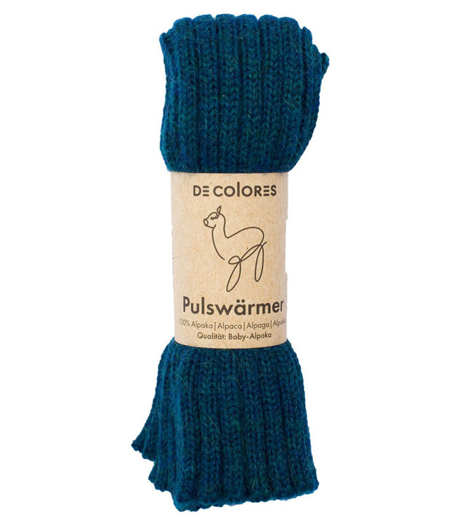 DE COLORES Polswarmers baby alpaca RIB PETROL 75