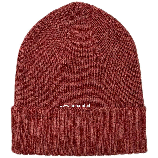 DE COLORES Beanie UNISEX  baby alpaca rib ROEST 48