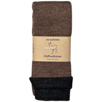 De Colores DE COLORES nierwarmer alpaca BRUIN 48 ZWART REVERSIBLE