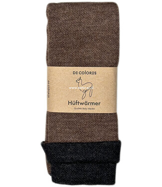 De Colores DE COLORES nierwarmer alpaca BRUIN 27 ZWART REVERSIBLE
