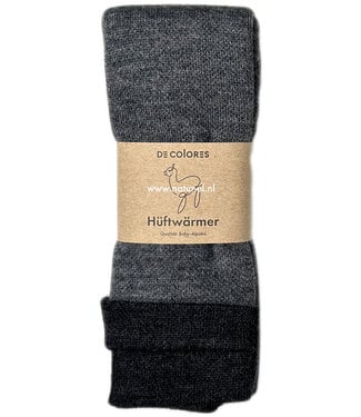 De Colores DE COLORES nierwarmer alpaca GRIJS ZWART 13 REVERSIBLE