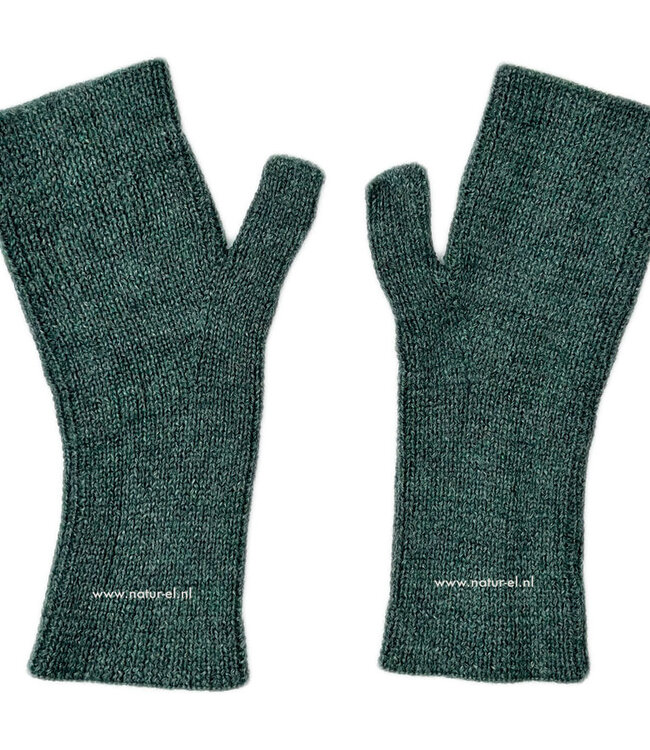 DE COLORES vingerloze handschoen baby alpaca GRIJSGROEN 65