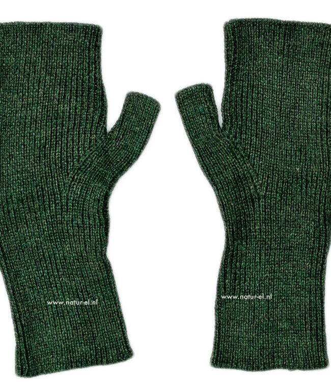 DE COLORES vingerloze handschoen baby alpaca BOSGROEN 66