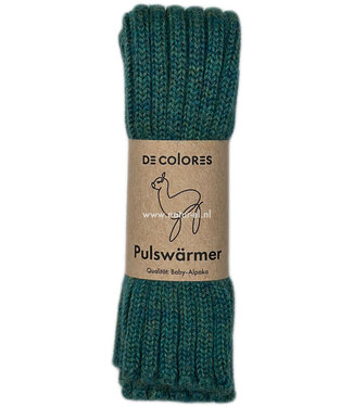 De Colores DE COLORES Polswarmers baby alpaca RIB GROEN MELANGE 70