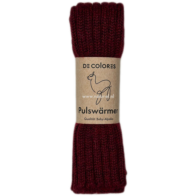 DE COLORES Polswarmers baby alpaca RIB ROOD 47