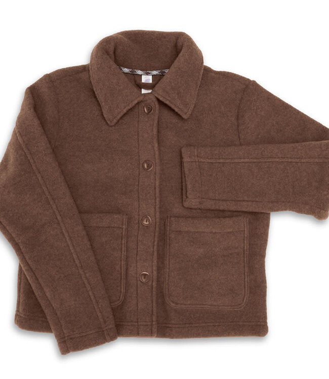 ENGEL korte wollen jas dames wolfleece BOMBERJACK KANEEL