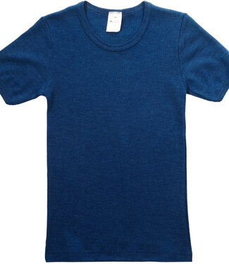 Hocosa HOCOSA shirt korte mouw wol zijde kind BLAUW