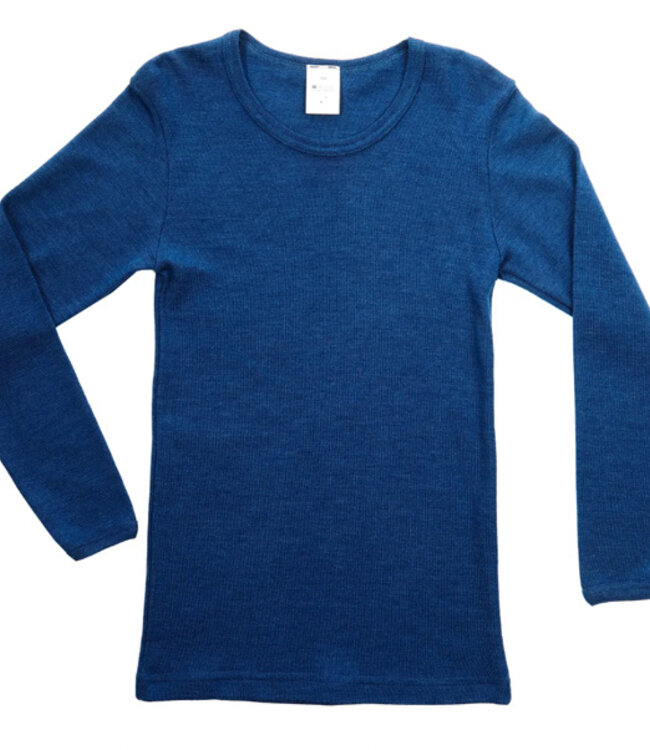 HOCOSA longsleeve biologische wol zijde kind BLAUW