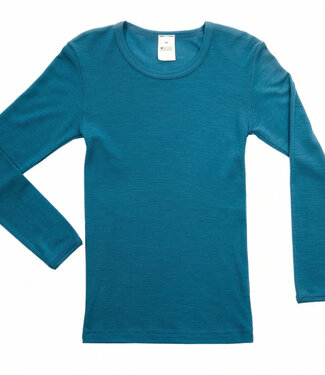 Hocosa HOCOSA longsleeve biologische wol zijde kind ZEEBLAUW