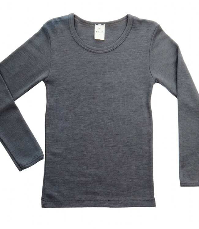 HOCOSA longsleeve biologische wol zijde kind ANTRACIET
