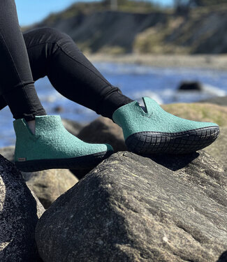 Glerups GLERUPS wollen pantoffels LAARS NORTH SEA RUBBER BLACK